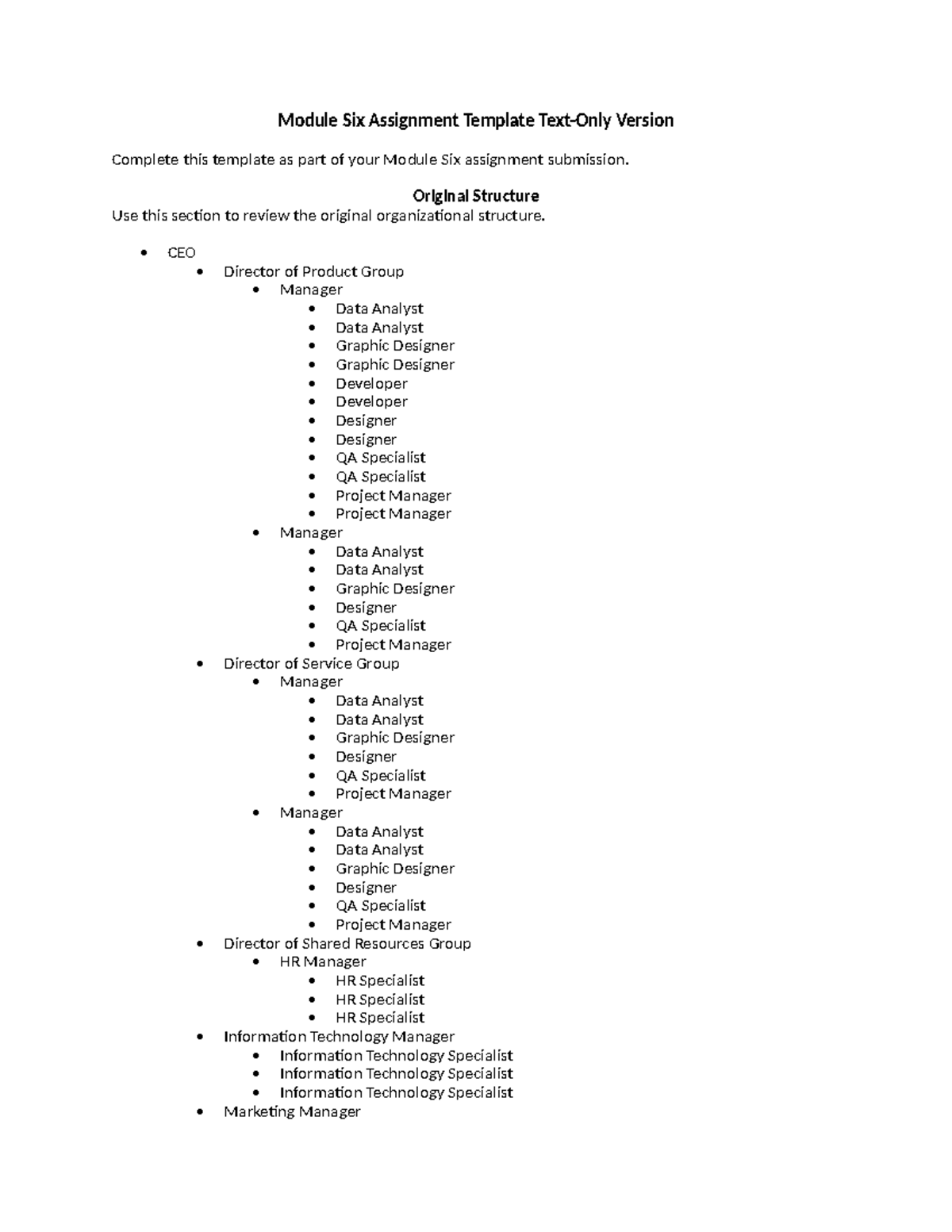 BUS 210 Module Six Assignment Template Text-Only Version - Module Six ...