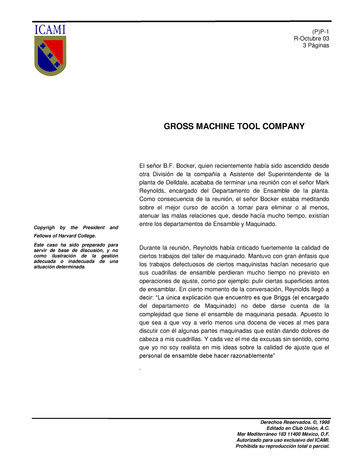 CASO- Gross- Machine-TOOL- Company - (P)P- R-Octubre 03 3 Páginas ...