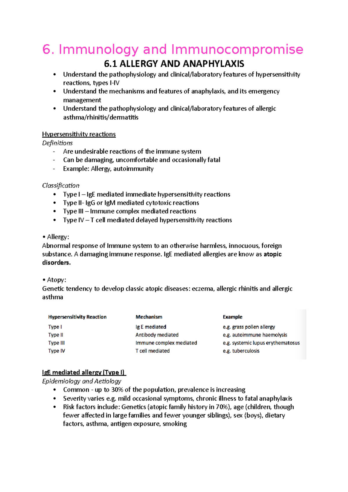 6. Immunology and Immunocompromise - 6. Immunology and Immunocompromise ...