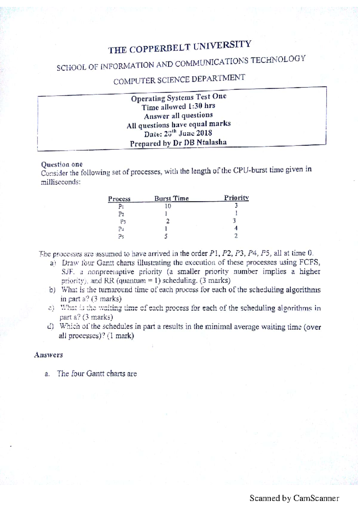 225test1 Answers Hahajahhs - ICT3631 - Studocu