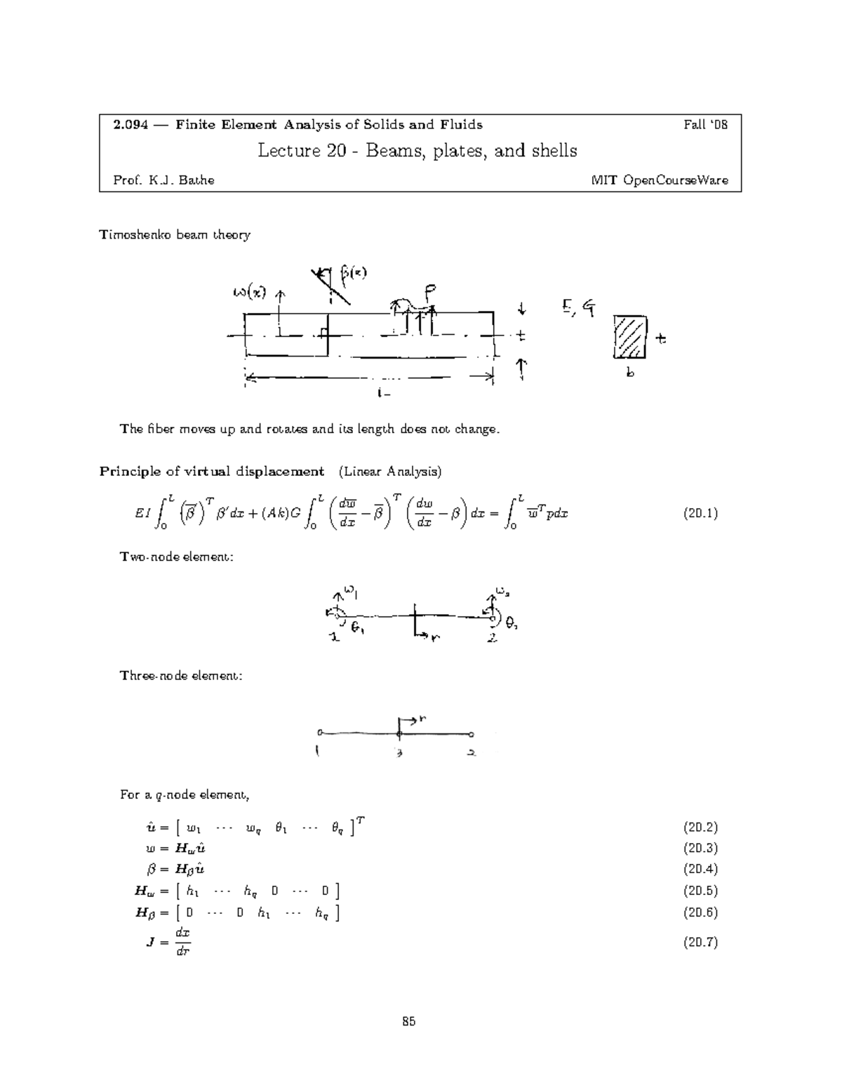 The information about beams, plates, and shells - 2 — Finite Element ...
