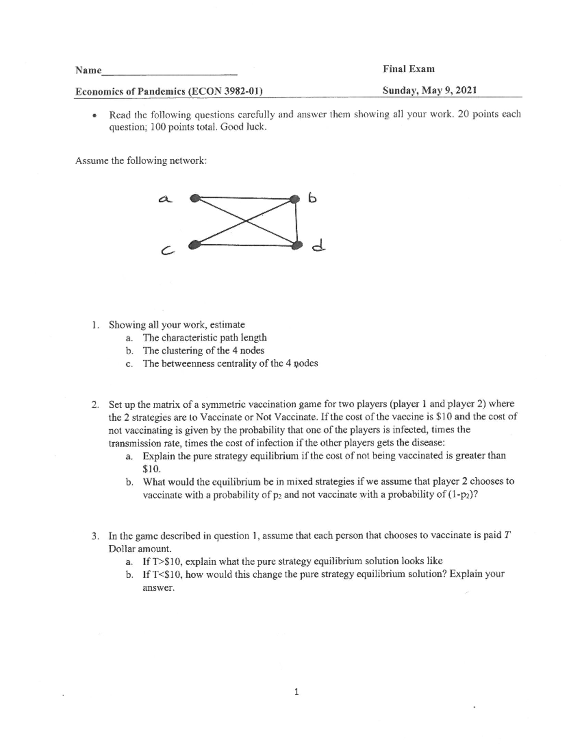 Final exam Spring 2021 - Studocu