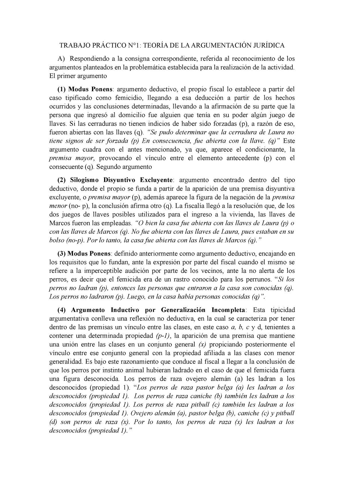 Tp1 Teoria De Argumentacion Juridica - TRABAJO PRÁCTICO N°1: TEORÍA DE ...