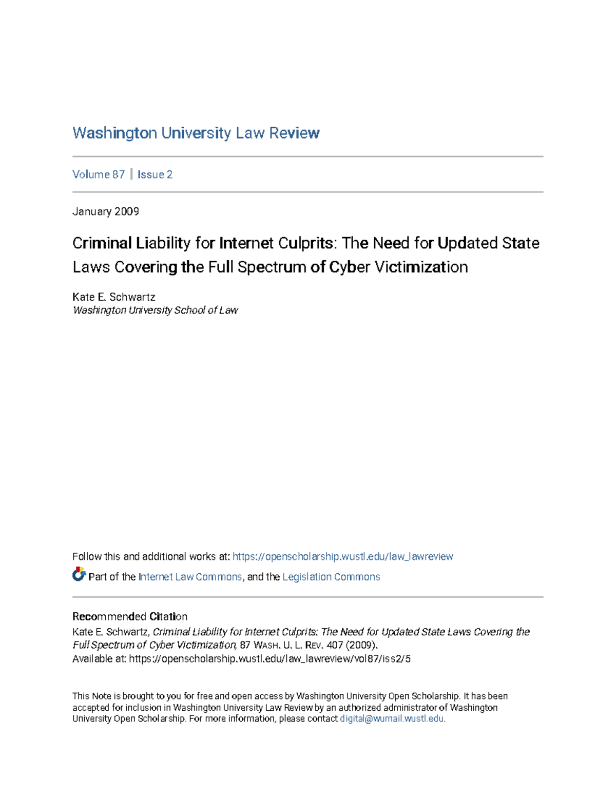 Criminal Liability for Internet Culprits The Need for Updated St ...