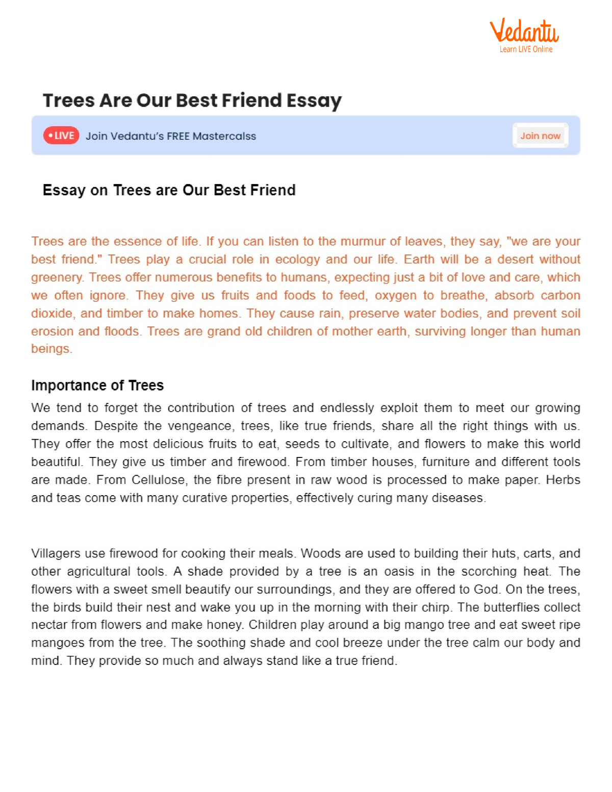 trees are our best friend essay pdf