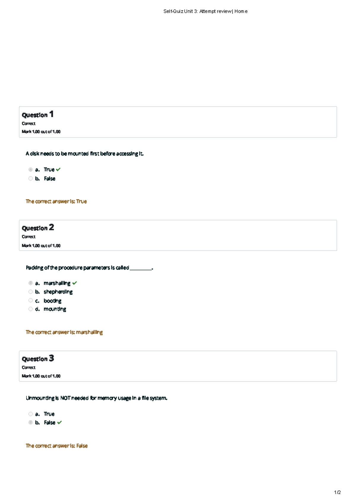 Self-Quiz Unit 3 Attempt Review Home 1 - Self-Quiz Unit 3: Attempt ...