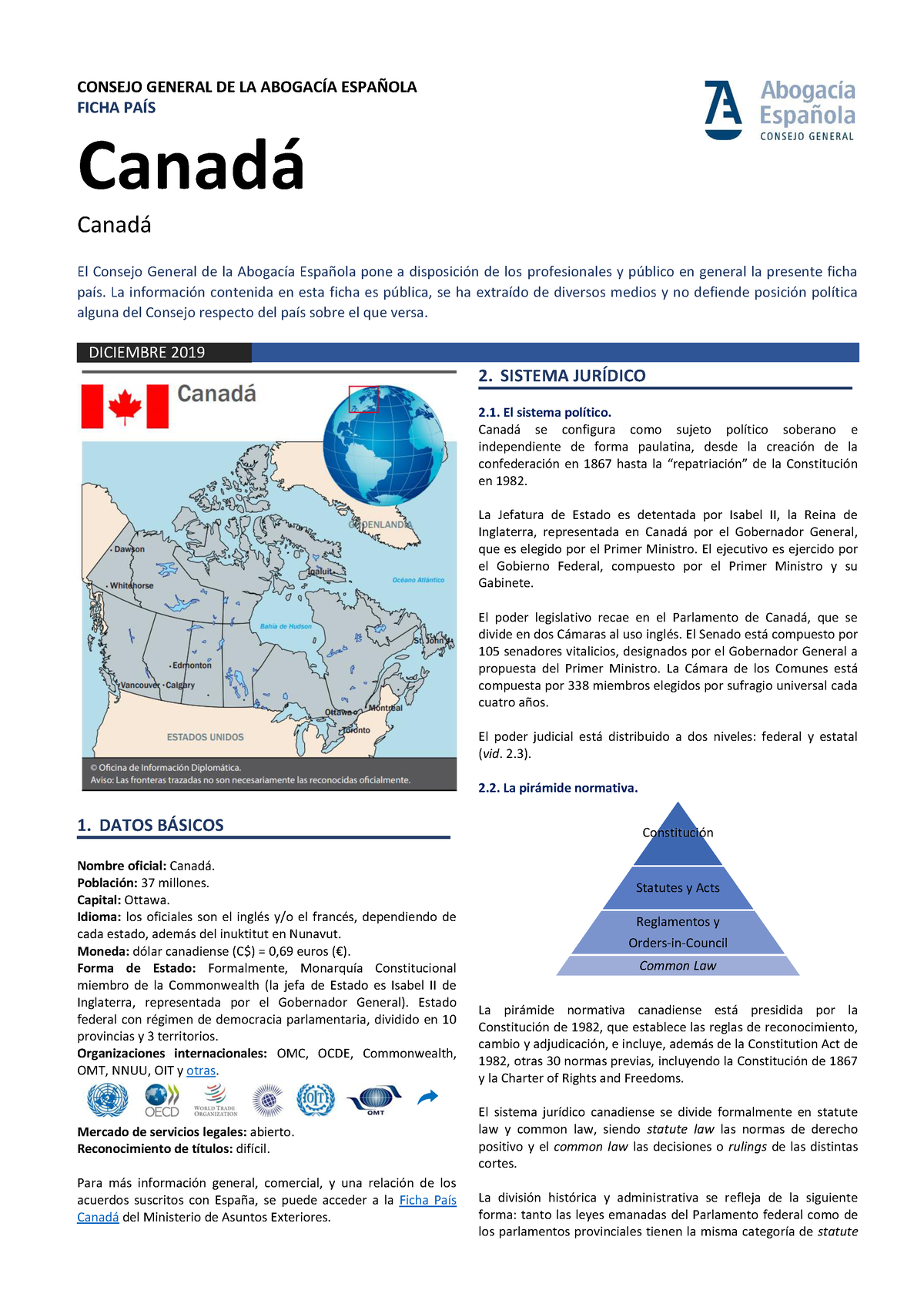 Ficha-país-Canadá - Fichero - CONSEJO GENERAL DE LA ABOGACÕA ESPA—OLA ...