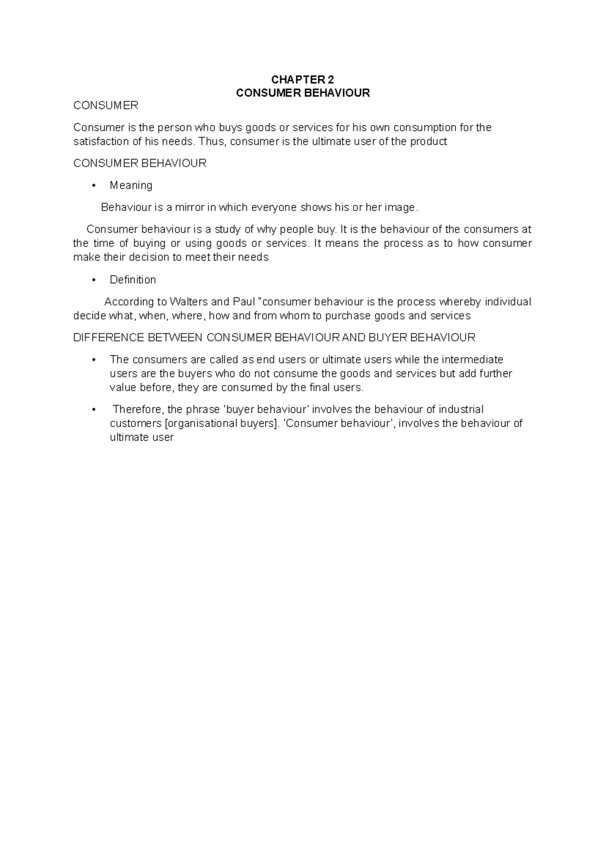 Chapter 2 consumer behaviour meaning and definition note 1 - CHAPTER 2 ...