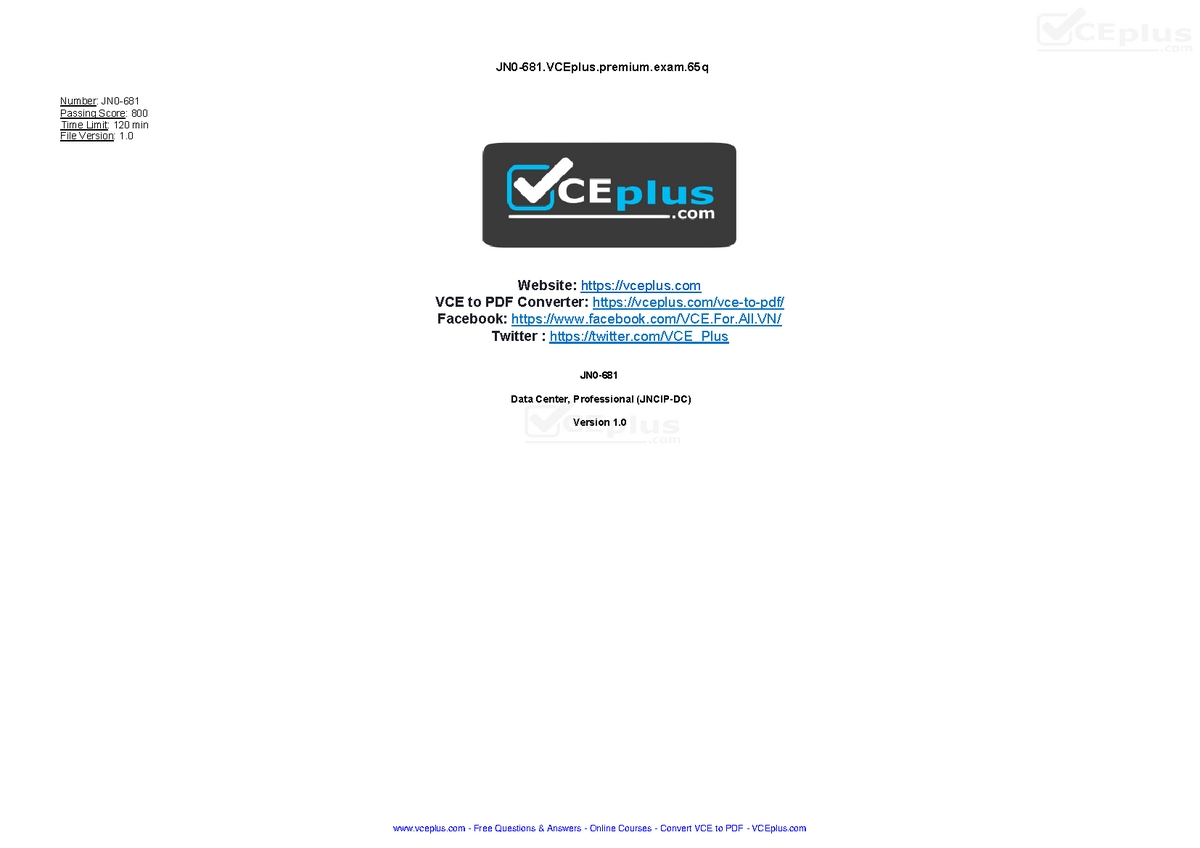 Vce JN0-231 Files