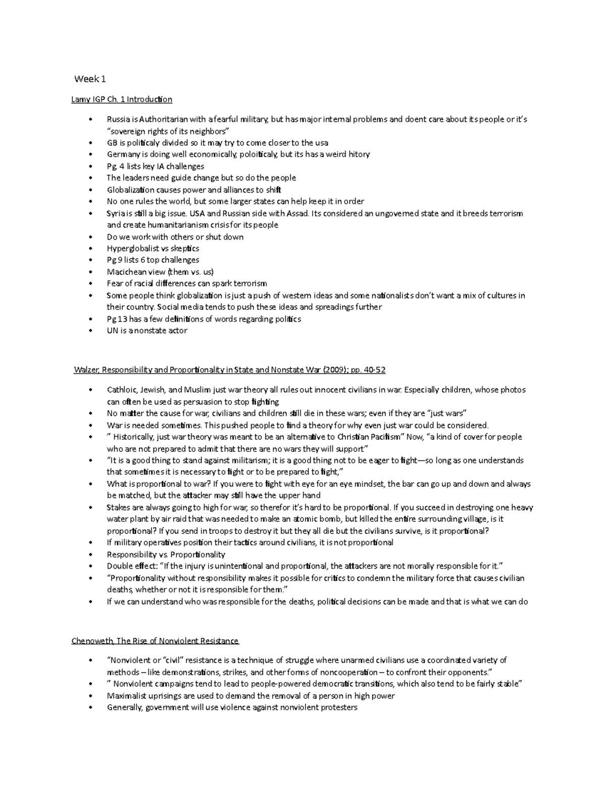 Introduction to International Affairs Reading Notes - Week 1 Lamy IGP ...