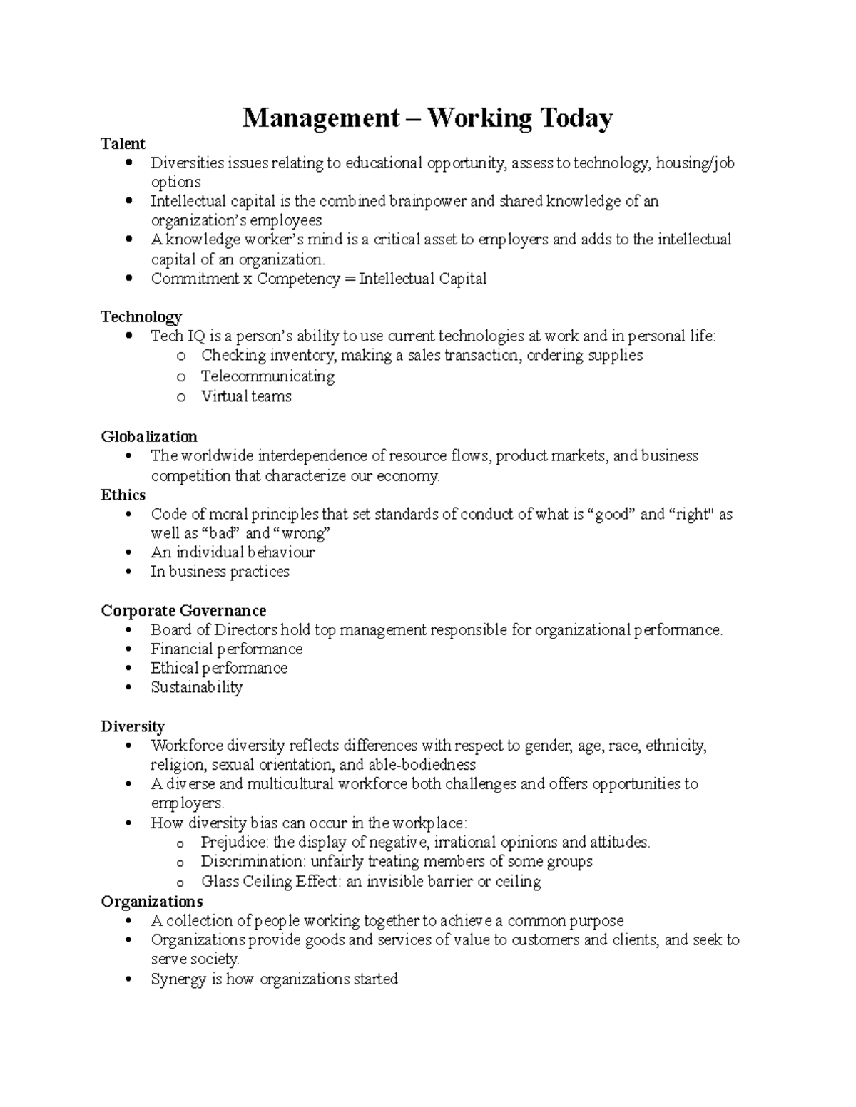 Week 1 Chapter 1 Management - Management – Working Today Talent ...