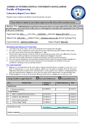 Physics lab exp - lab report - Physics lab Section -C Lab report on ...