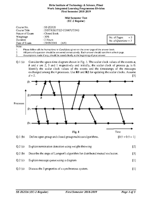 WILP DS 2022 2023 Quiz - Quiz - Distributed computing - Studocu