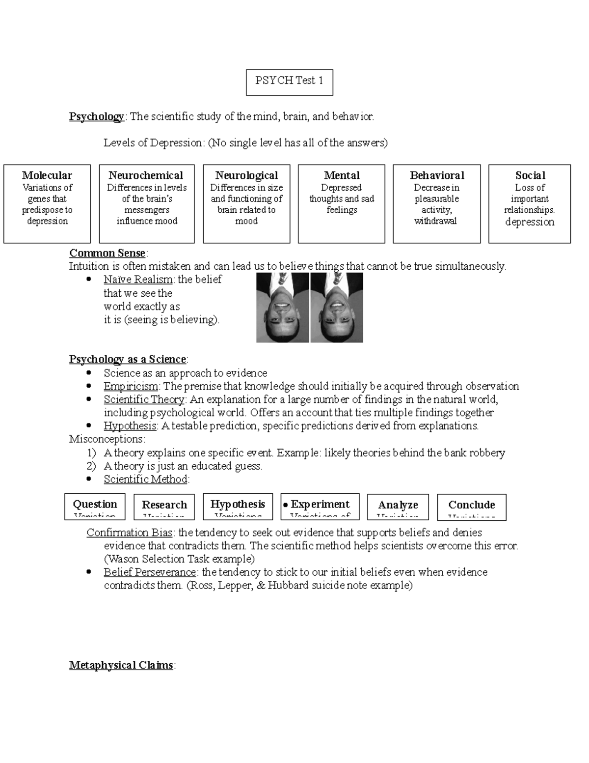 Intro to psychology practice test picture