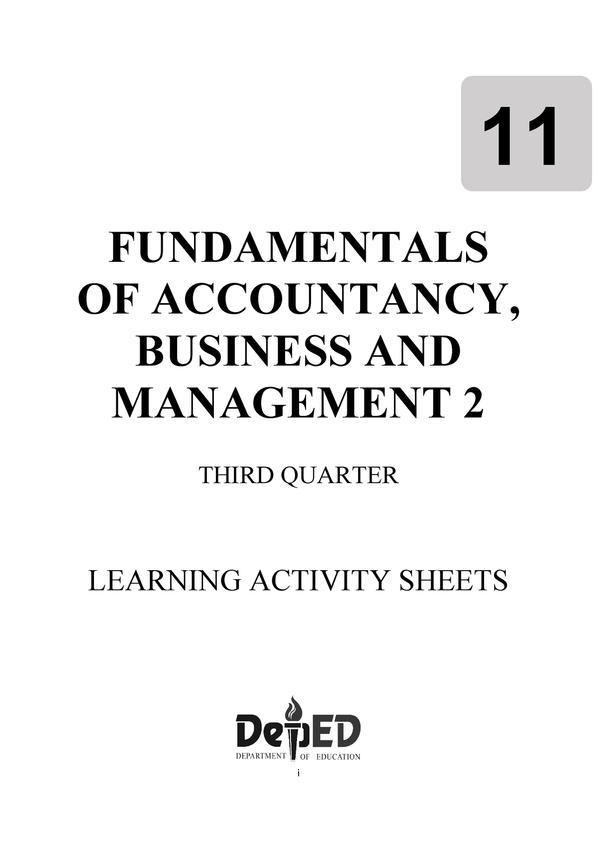 513510369 Fabm 2 Las Quarter 3 - I FUNDAMENTALS OF ACCOUNTANCY ...