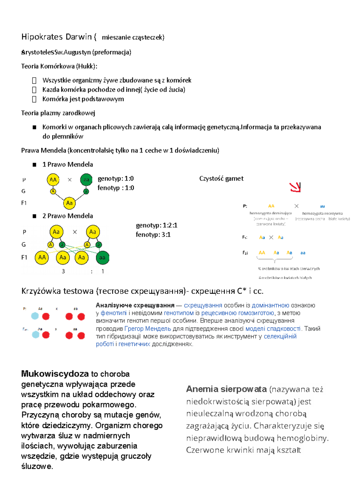 Notanki Genetyka(WYK) 22 23 - Hipokrates Darwin ( Mieszanie Cząsteczek ...