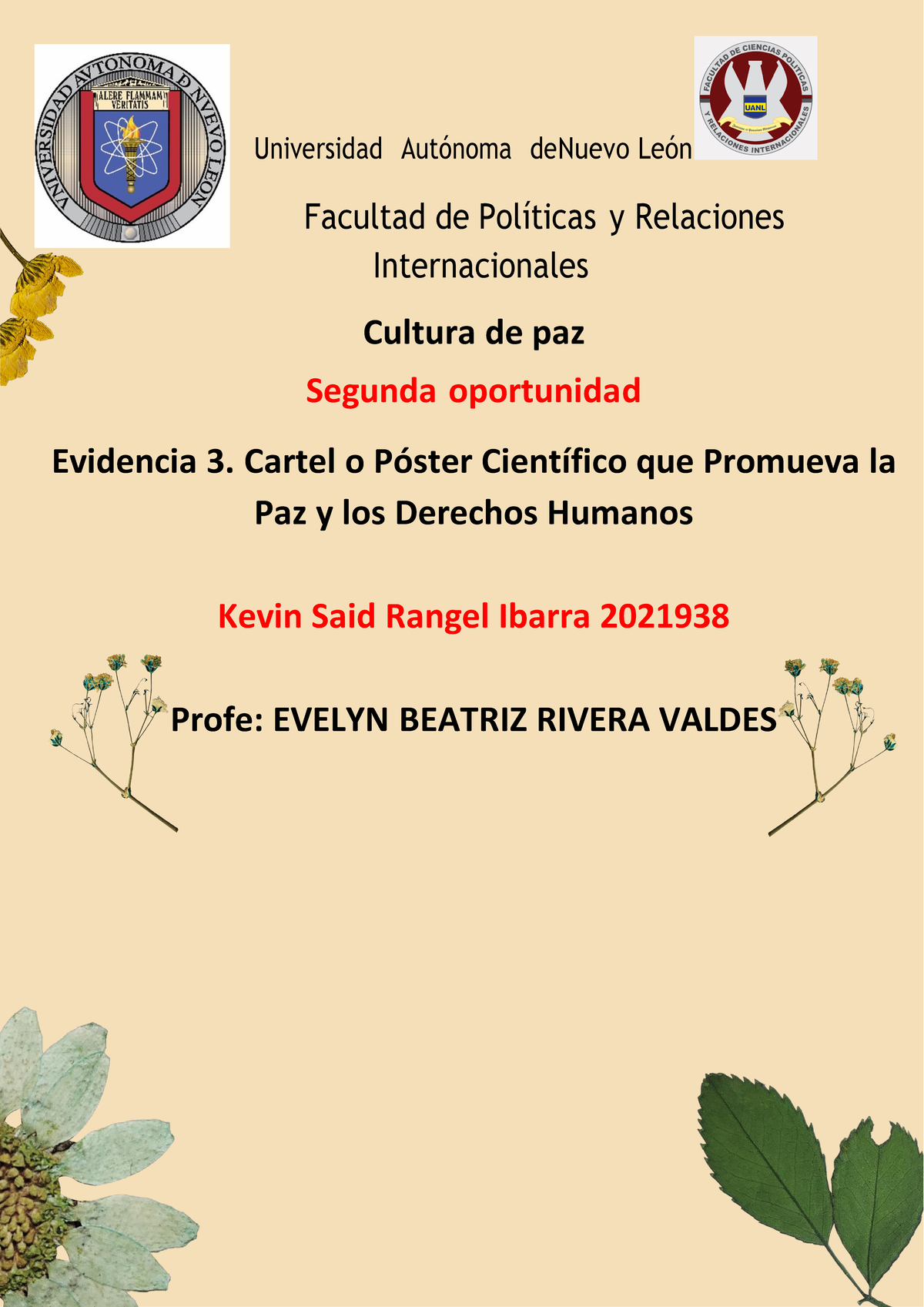 Evidencia 3. Cartel o Póster Científico que Promueva la Paz y los