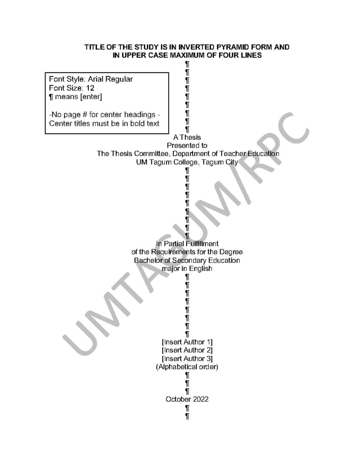 Imrad Format - TITLE OF THE STUDY IS IN INVERTED PYRAMID FORM AND IN ...