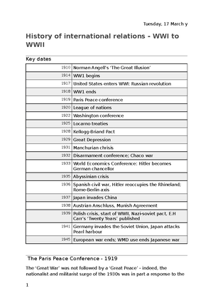 WEEK 11 - lecture slides and notes for intro to international relations ...