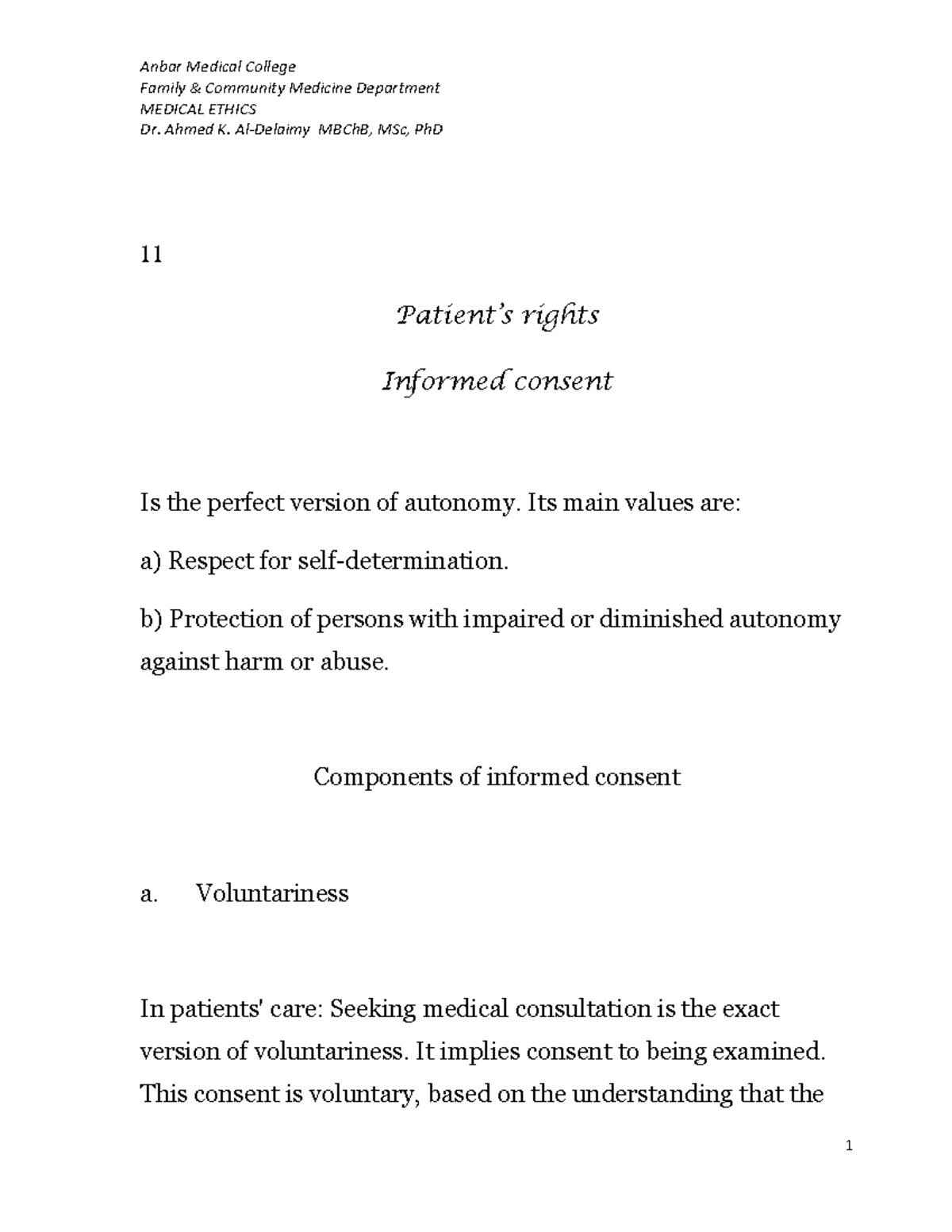 Patient’s rights - médecine générale - Family & Community Medicine ...