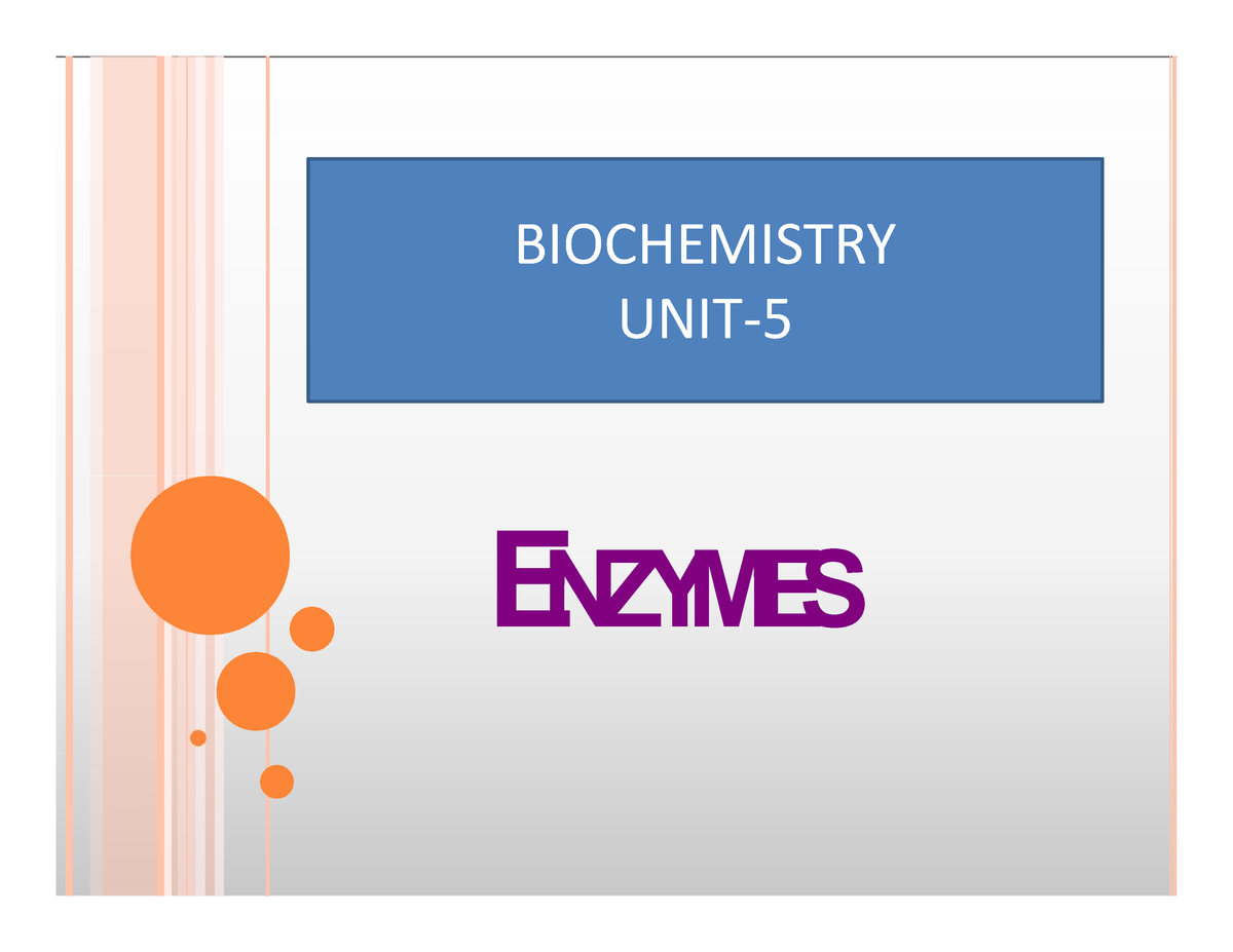 Enzymes Pdf - ENZYMES BIOCHEMISTRY UNIT- ENZYMES CONTENTS Chemistry ...