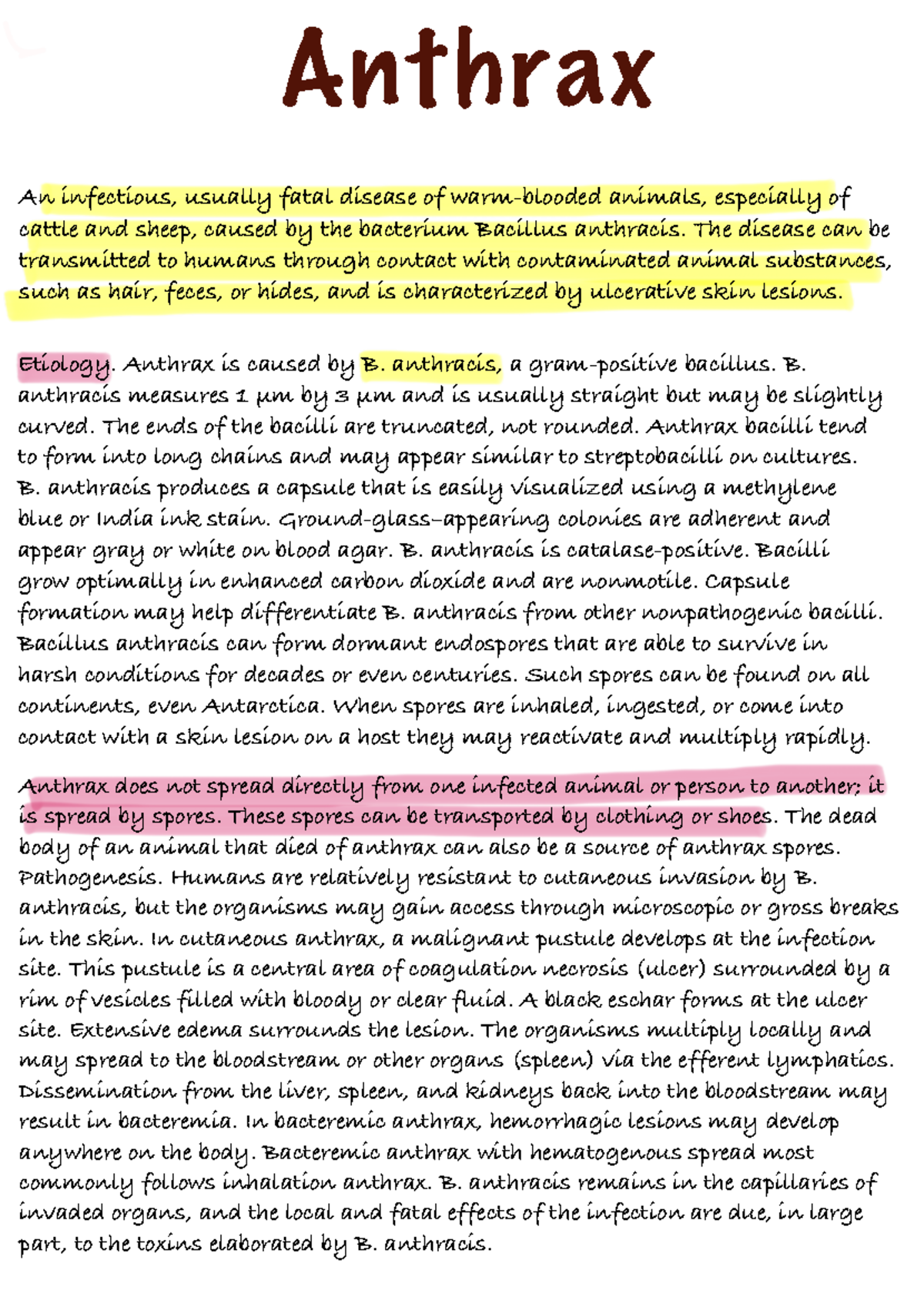 Anthrax - Anthrax An infectious, usually fatal disease of warm-blooded ...