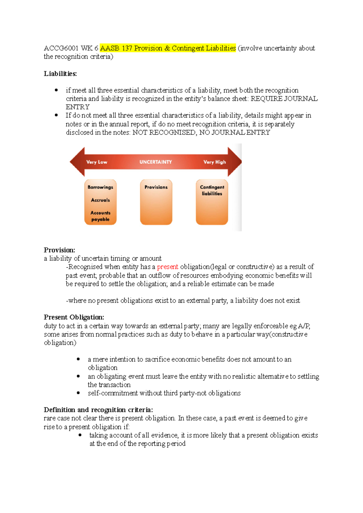 Wk6 6001 - Session 1 2022 Lecture Notes, In Relation To Provision And ...