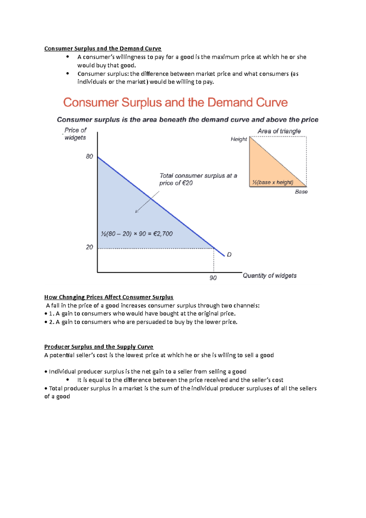 EC4101- Consumer+Producer Surplus - Consumer Surplus and the Demand ...