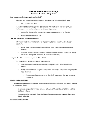 Chapter 13 Lecture Notes - Abnormal Behaviors in Childhoodand ...