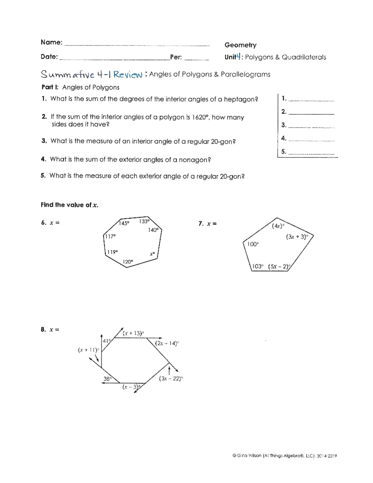 Summative 4-1 Review - Practice pages. with Retake form. - Studocu
