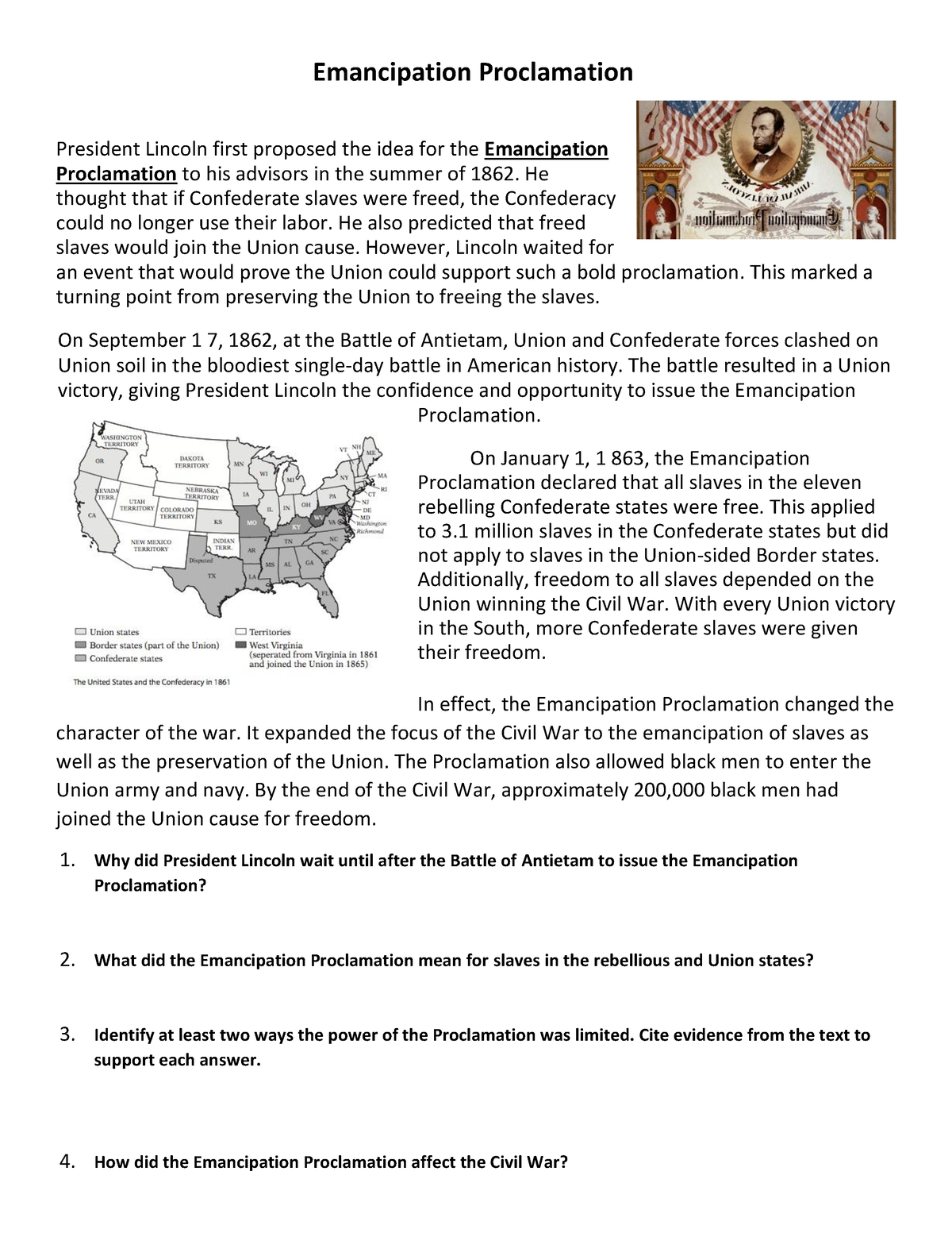 Emancipation Proclamation reading AC - Emancipation Proclamation ...