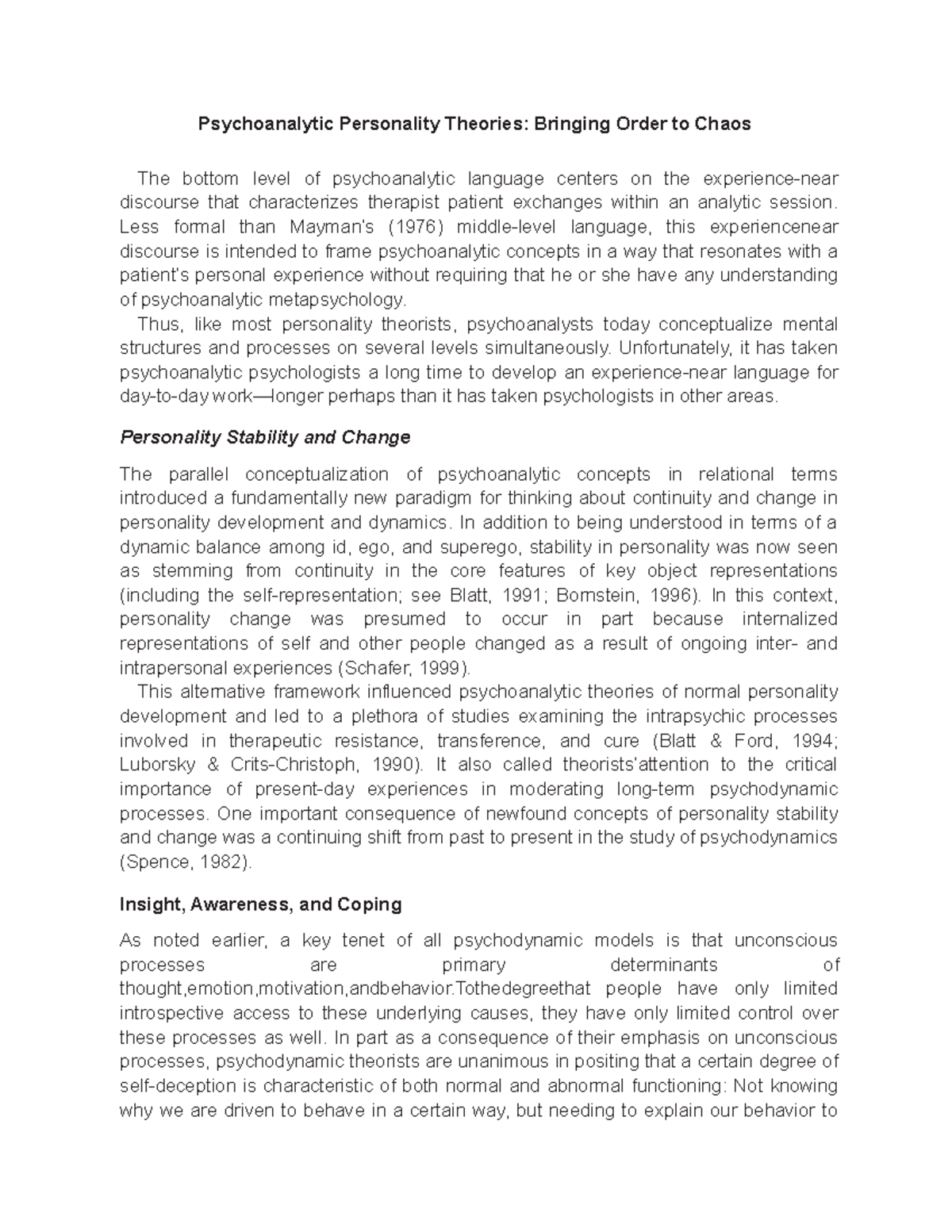 Psychodynamic Models of Personality - Psychoanalytic Personality ...