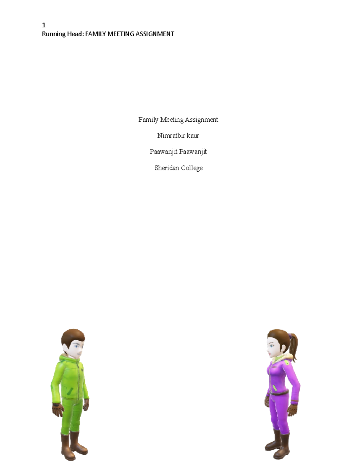 Family summary worth 10 assignments. 1