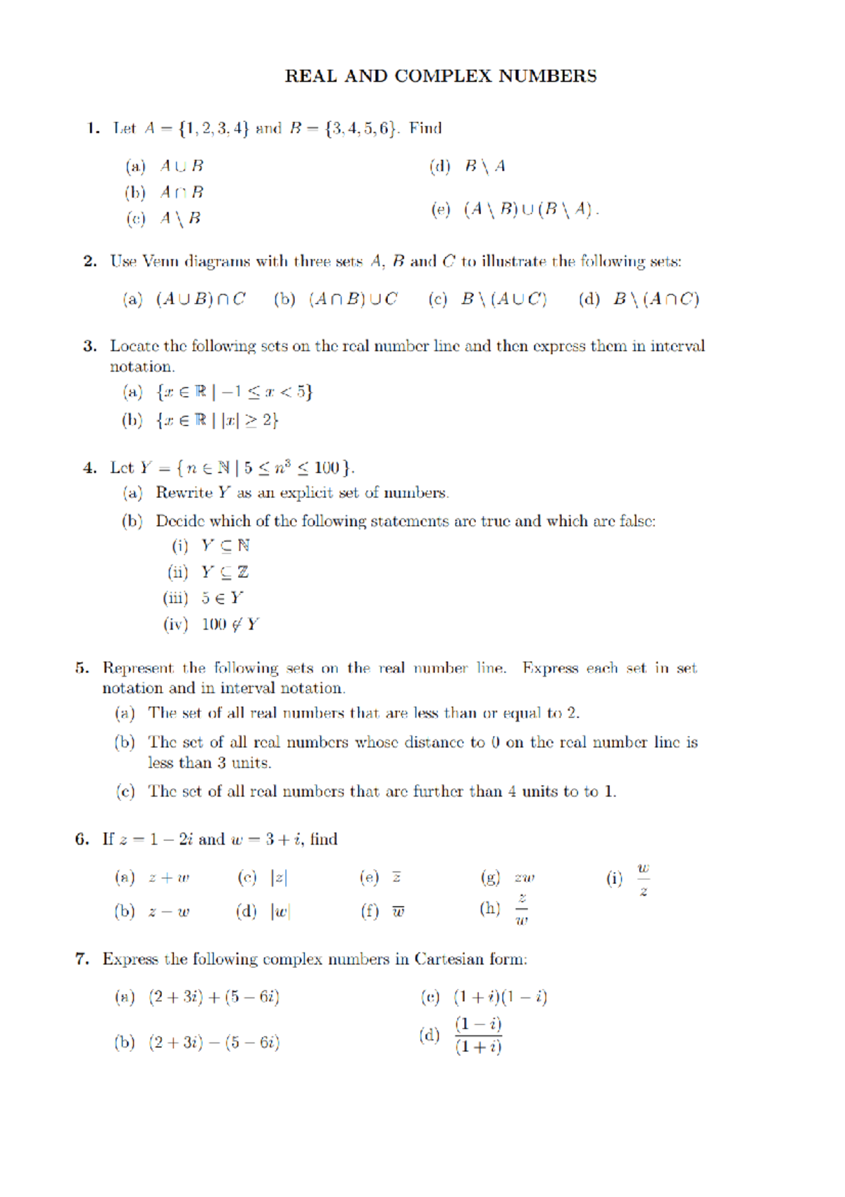 Calculus-1 first excersice - MATH 1054 - Studocu