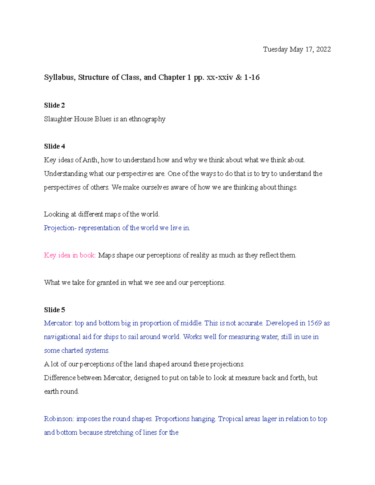 All Class notes - Tuesday May 17, 2022 Syllabus, Structure of Class ...