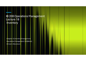 Lecture 14 - IB 208 Operations Management Lecture 14: Capacity Planning ...