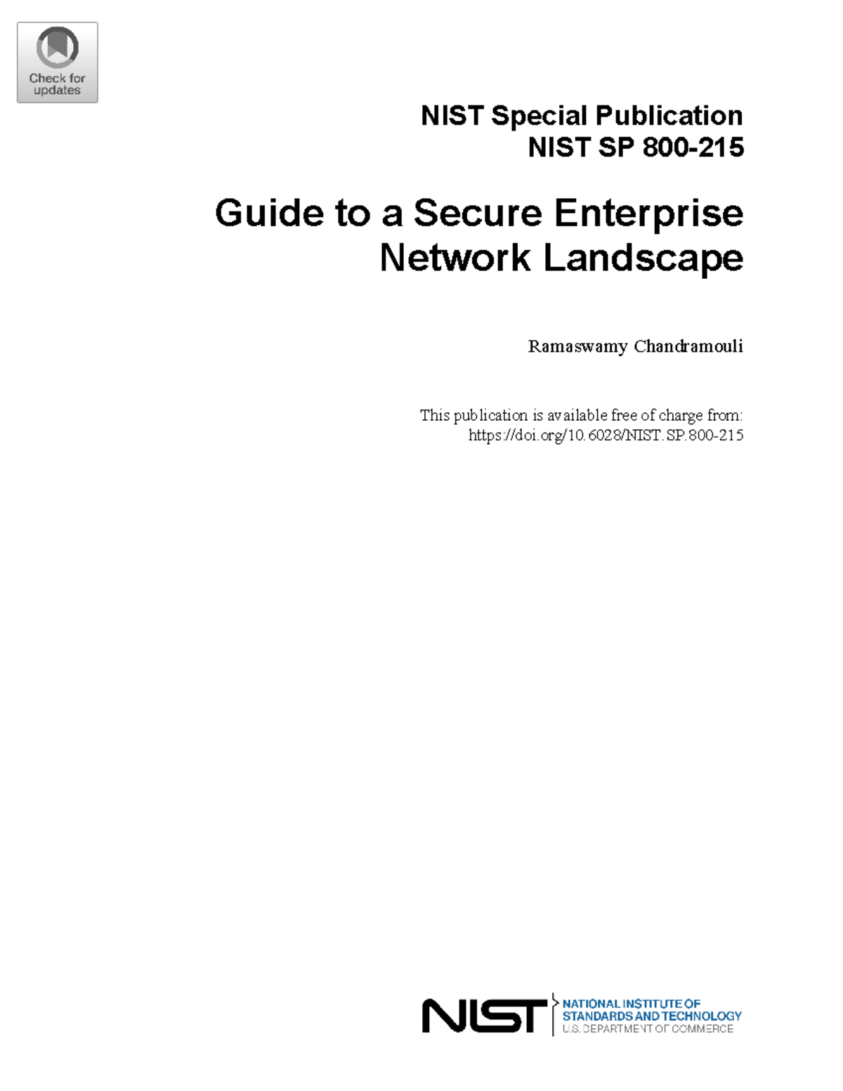 NIST 6028/NIST.SP.800 NIST Special Publication NIST SP 800 Guide to