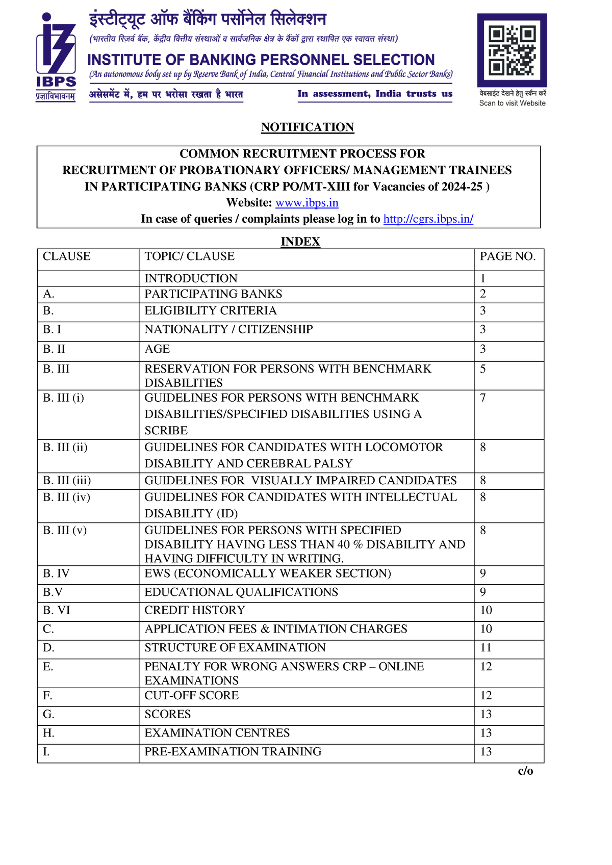 Detailed Notification CRP PO XIII - NOTIFICATION COMMON RECRUITMENT ...