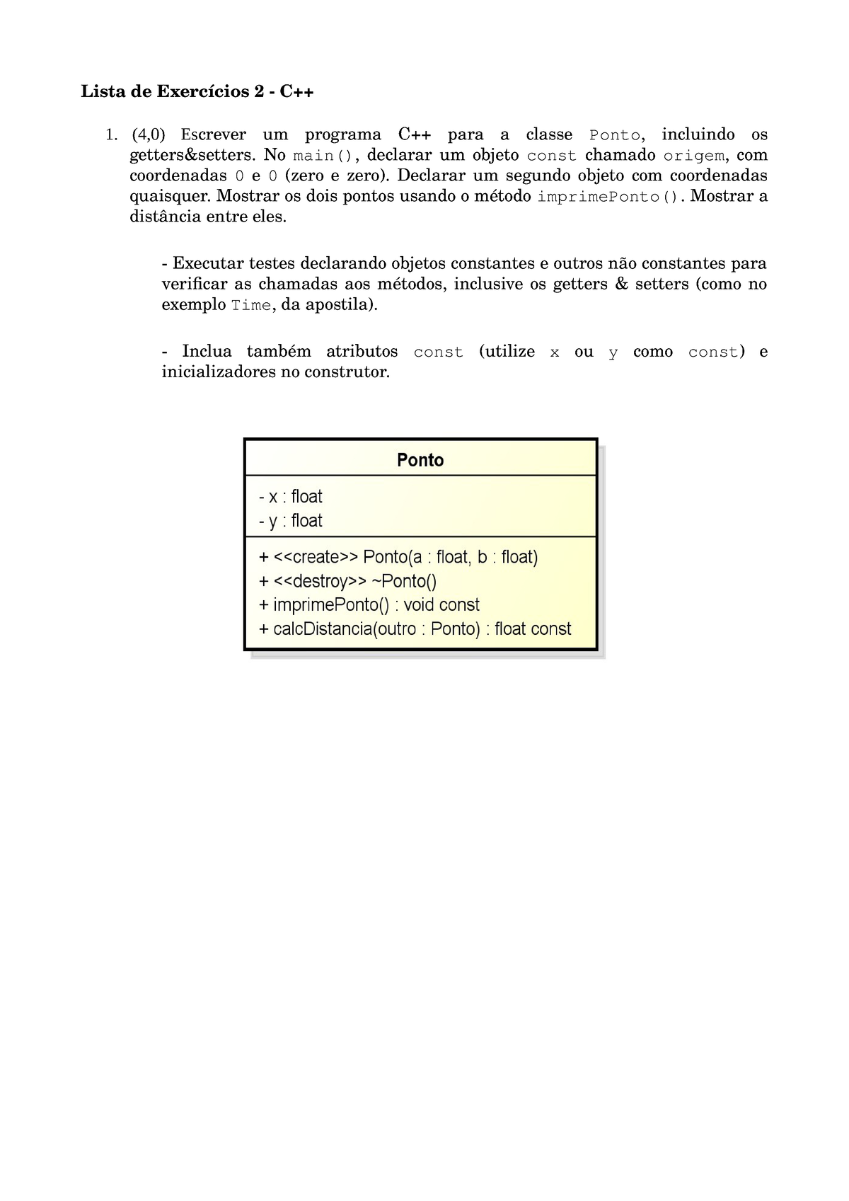 Lista Exercicios 2Cpp2021 - Lista De Exercícios 2 - C++ 1.(4,0 ...