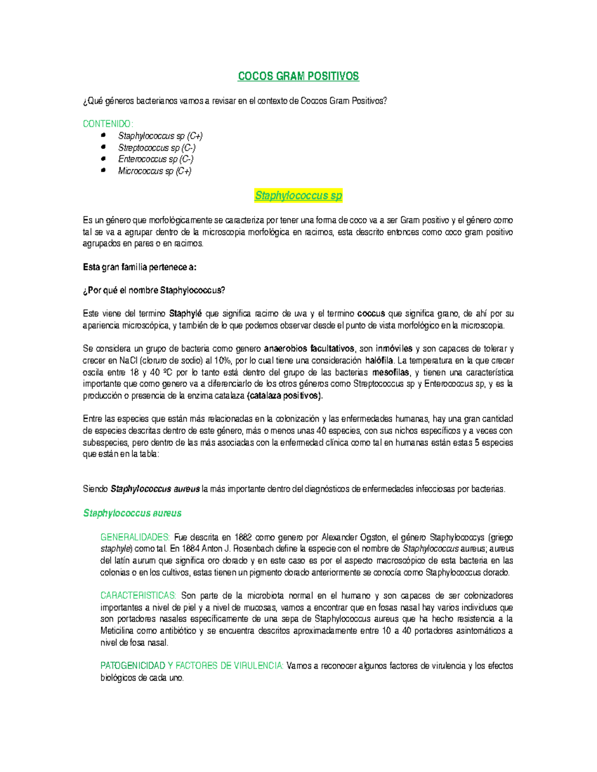 Cocos Gram Positivos Studocu