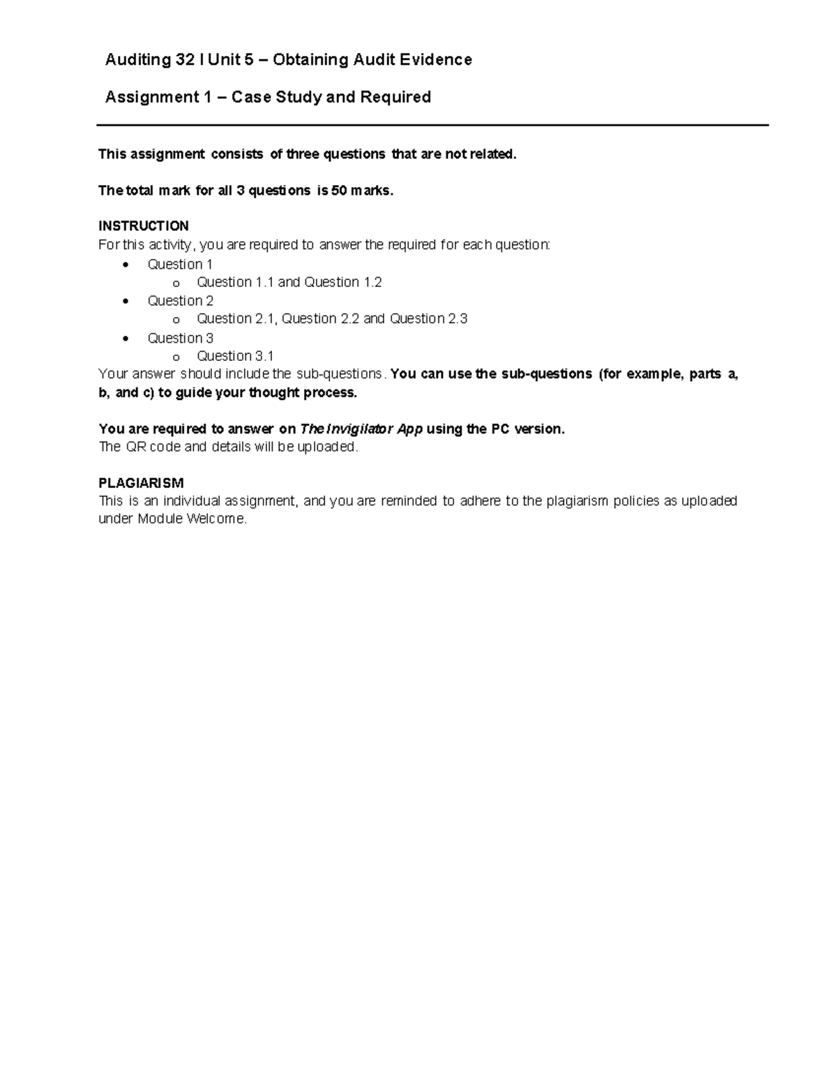 Unit 5 - Assignment 1 - Case Study and Requiredv 2 - Assignment 1 ...