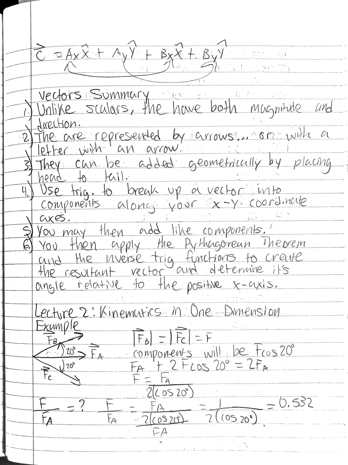 Lecture 2- kinematic in one dimension - PHYS 210A - Studocu