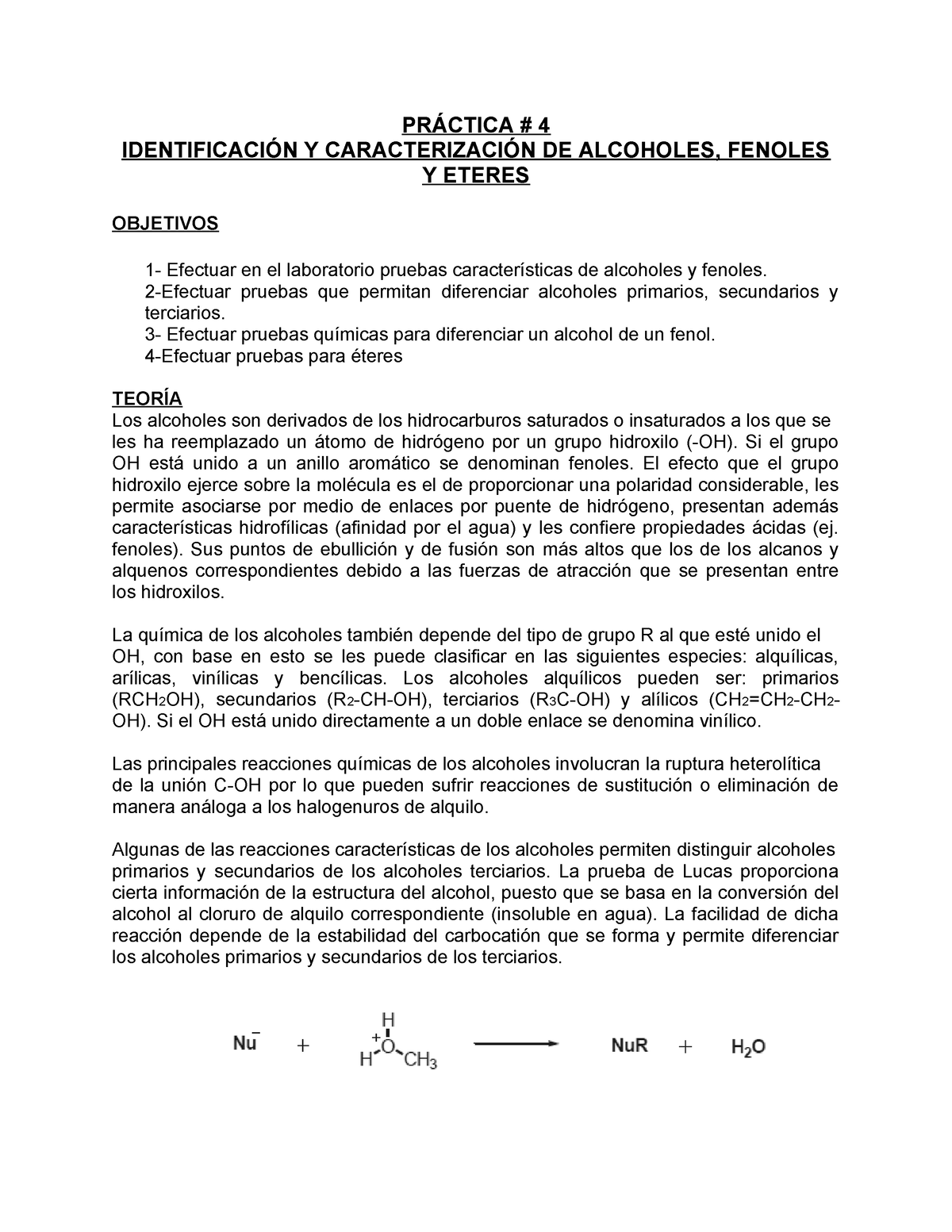 Guia De Alcoholes Biotec 23 - PRÁCTICA # 4 IDENTIFICACIÓN Y ...