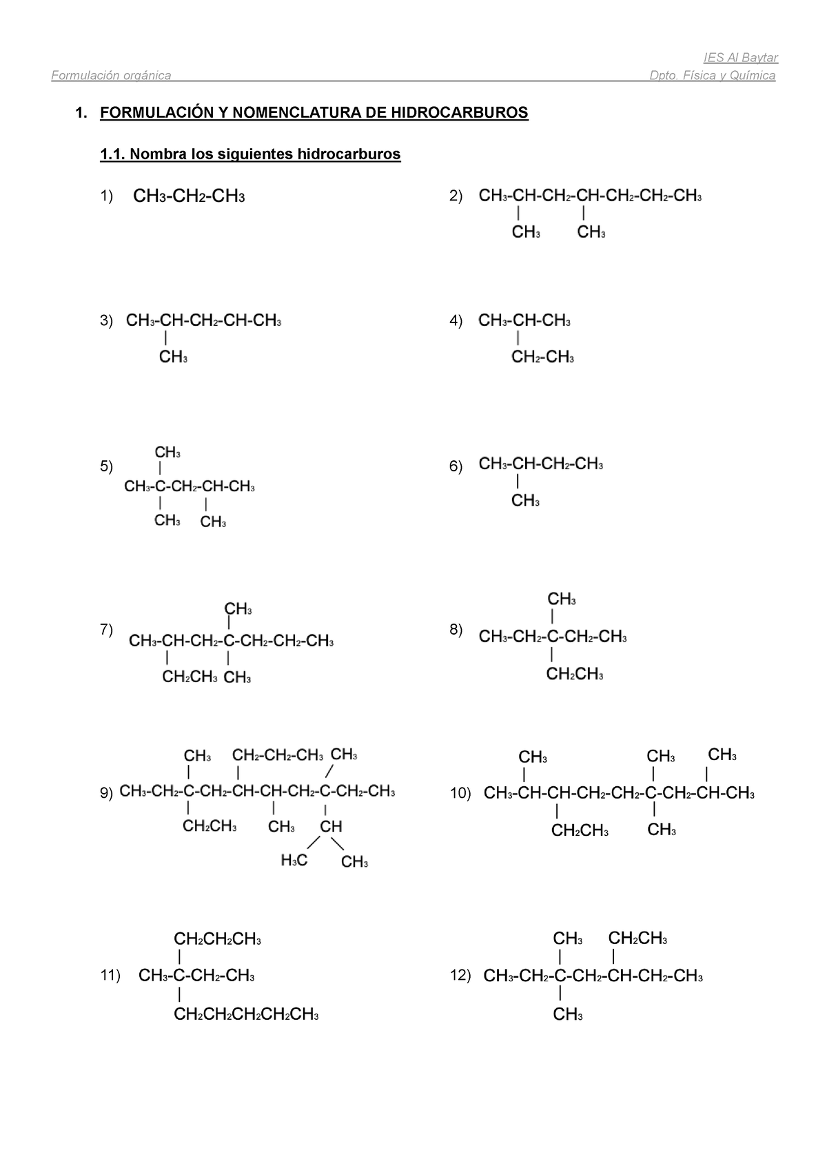 03 Ficha Formulación Orgánica Completodocx Formulación Orgánica Dpto Física Y Química 1 8750