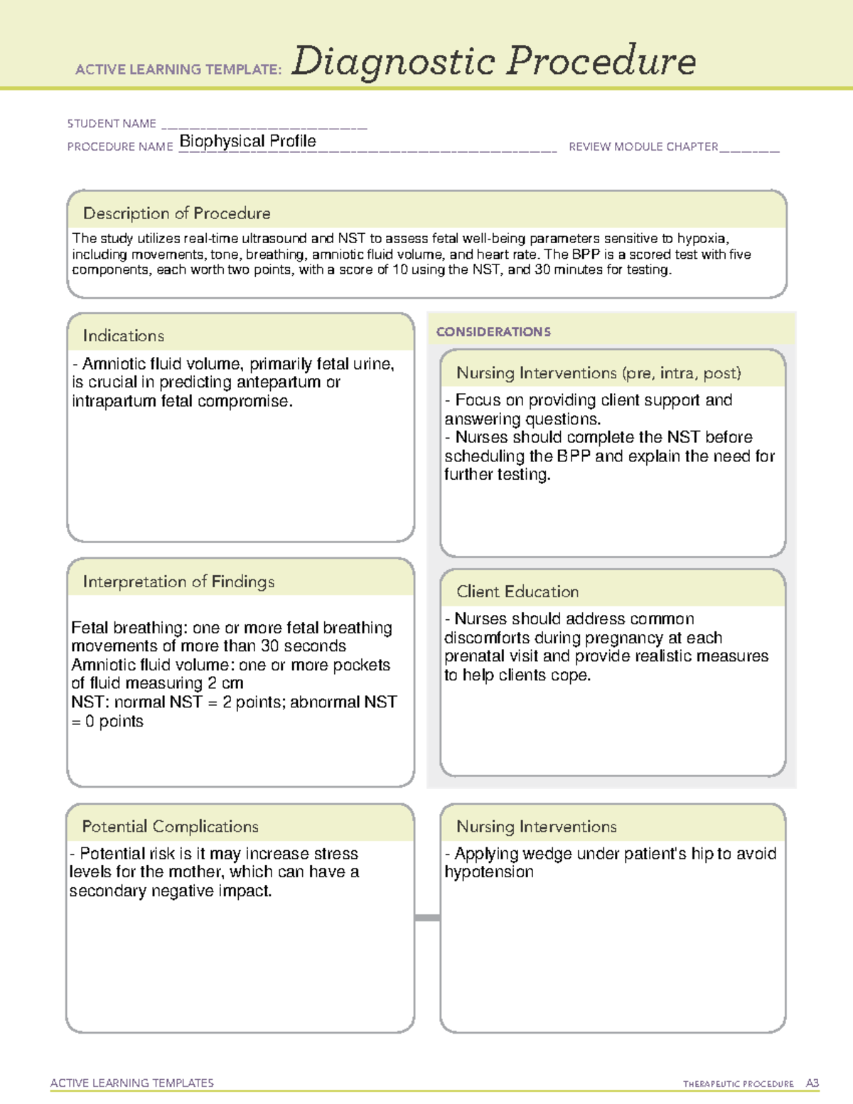 diagnostic procedure - ACTIVE LEARNING TEMPLATES THERAPEUTIC PROCEDURE ...