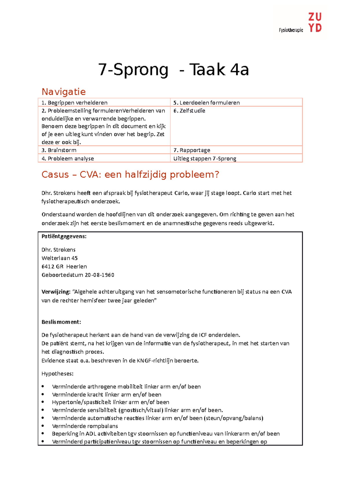 7-sprong Document Taak 4a. (1) - 7-Sprong - Taak 4a Navigatie Begrippen ...