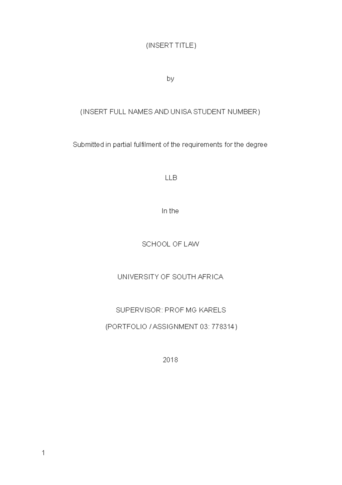 LME3701 Assign 03 template example+-+Copy - (INSERT TITLE) by (INSERT ...