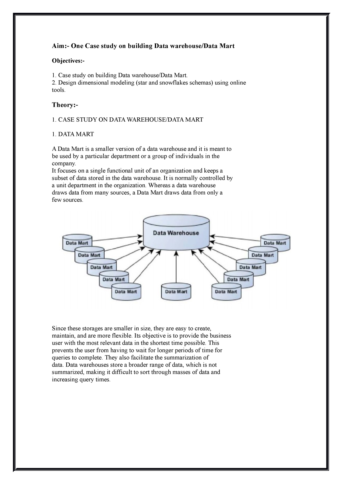 case study on building data warehouse