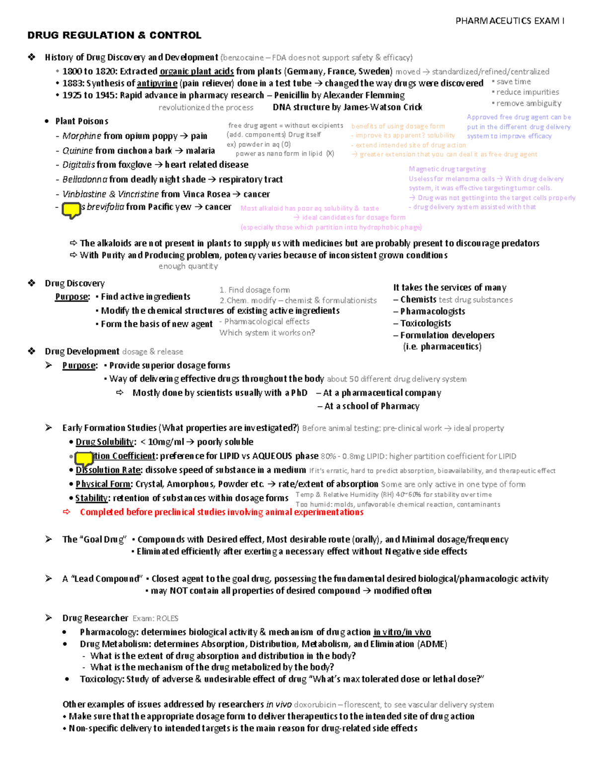 PharmceuticⅠ Note for Exam 1 #1-6 - PHARMACEUTICS EXAM I DRUG ...