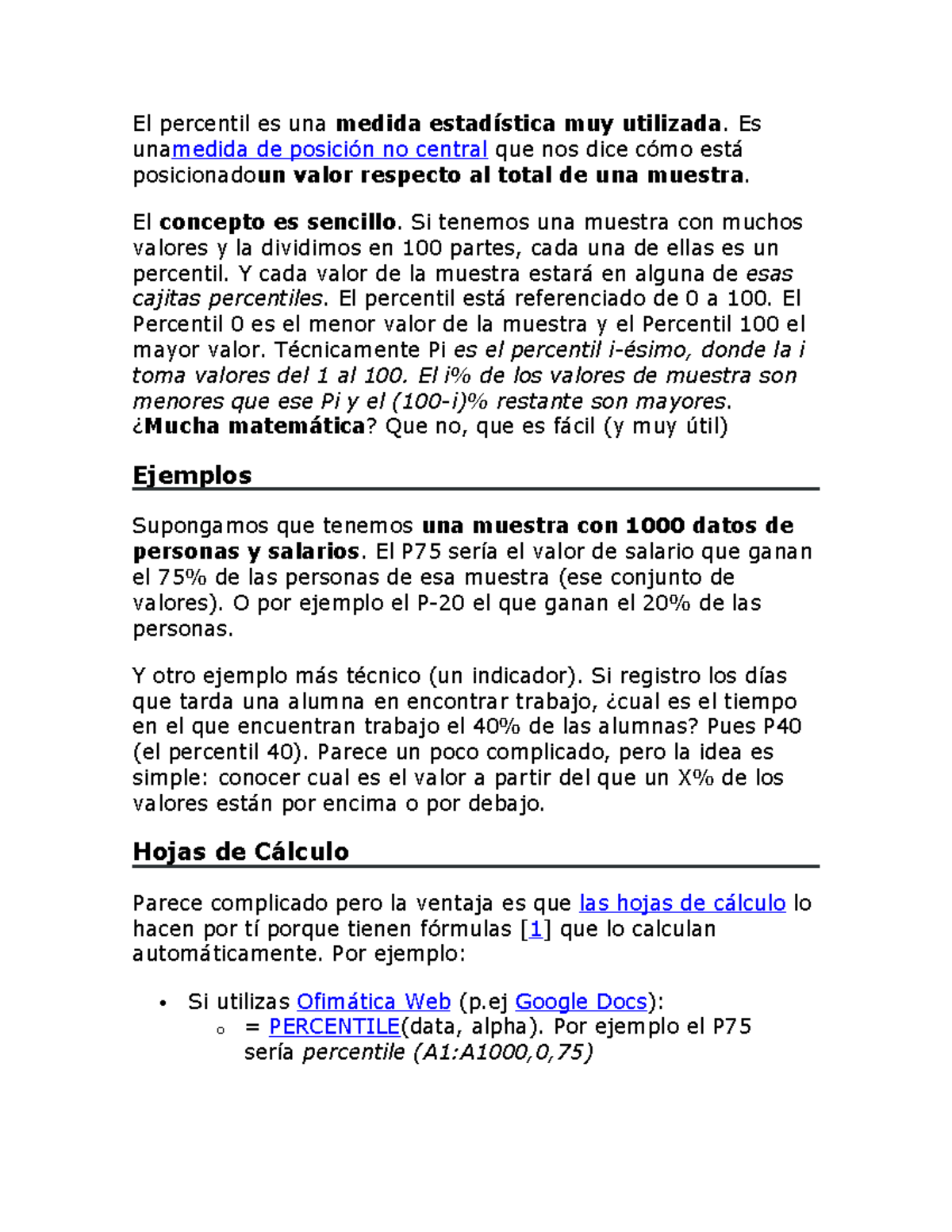 El percentil es una - Informacion importante - El percentil es una ...